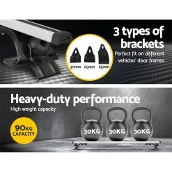 Giantz Universal Silver Adjustable Car Roof Rack 1450mm Cross Bars Aluminium 90kg Load Carrier 14 Giantz Universal Silver Adjustable Car Roof Rack 1450mm Cross Bars Aluminium 90kg Load Carrier -Carbon Offroad Sales 59s7vX2gpebFyhCEa92 4pBZQ