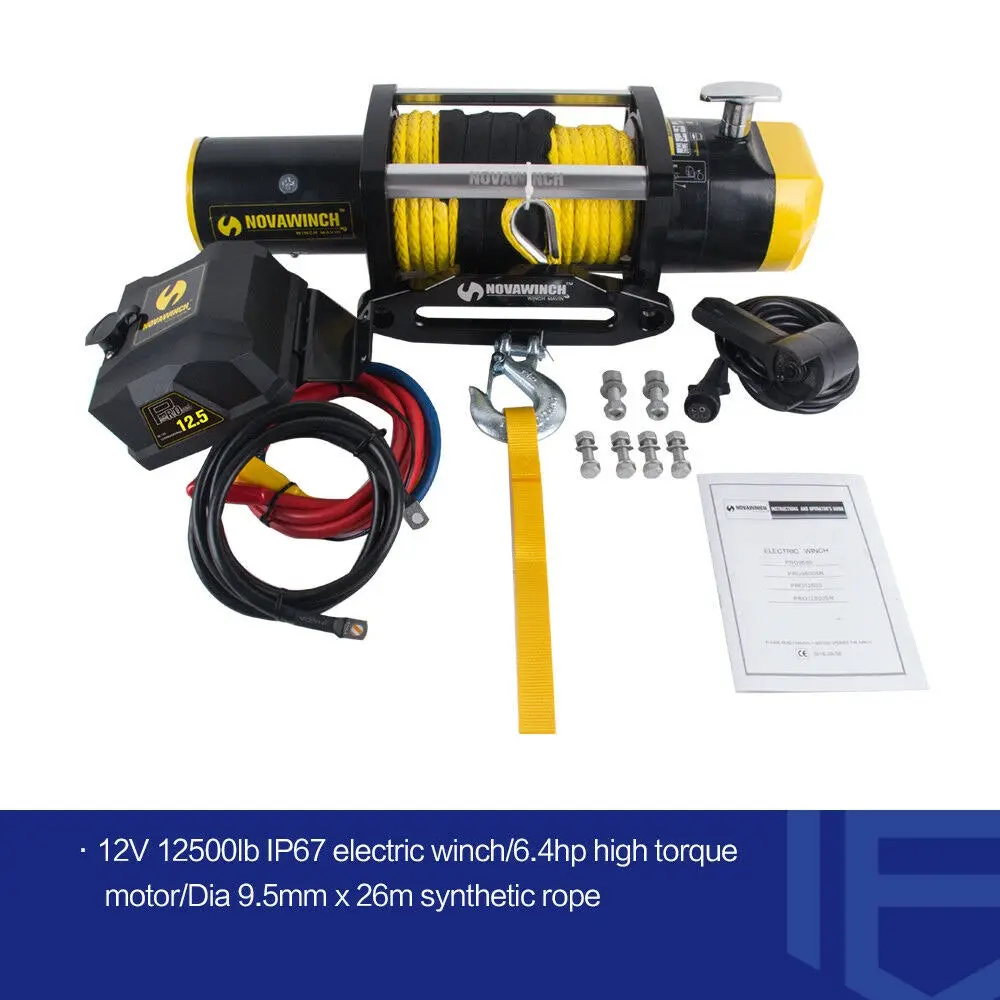 Novawinch Pro Series Pro12500 12500lb Electric Winch With Synthetic Rope Dc 12v For 4x4 Off Road 4 Novawinch Pro Series Pro12500 12500lb Electric Winch With Synthetic Rope Dc 12v For 4x4 Off Road - Image 2