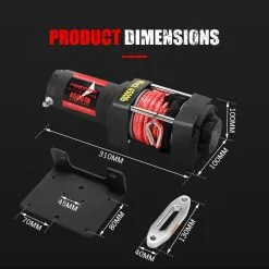 Fieryred 4500LBS/2041KG Wireless 12V Electric Winch Synthetic Rope Boat Atv 4WD -Carbon Offroad Sales 5W69j5QTqaY4PQYvBlnEAzY9o