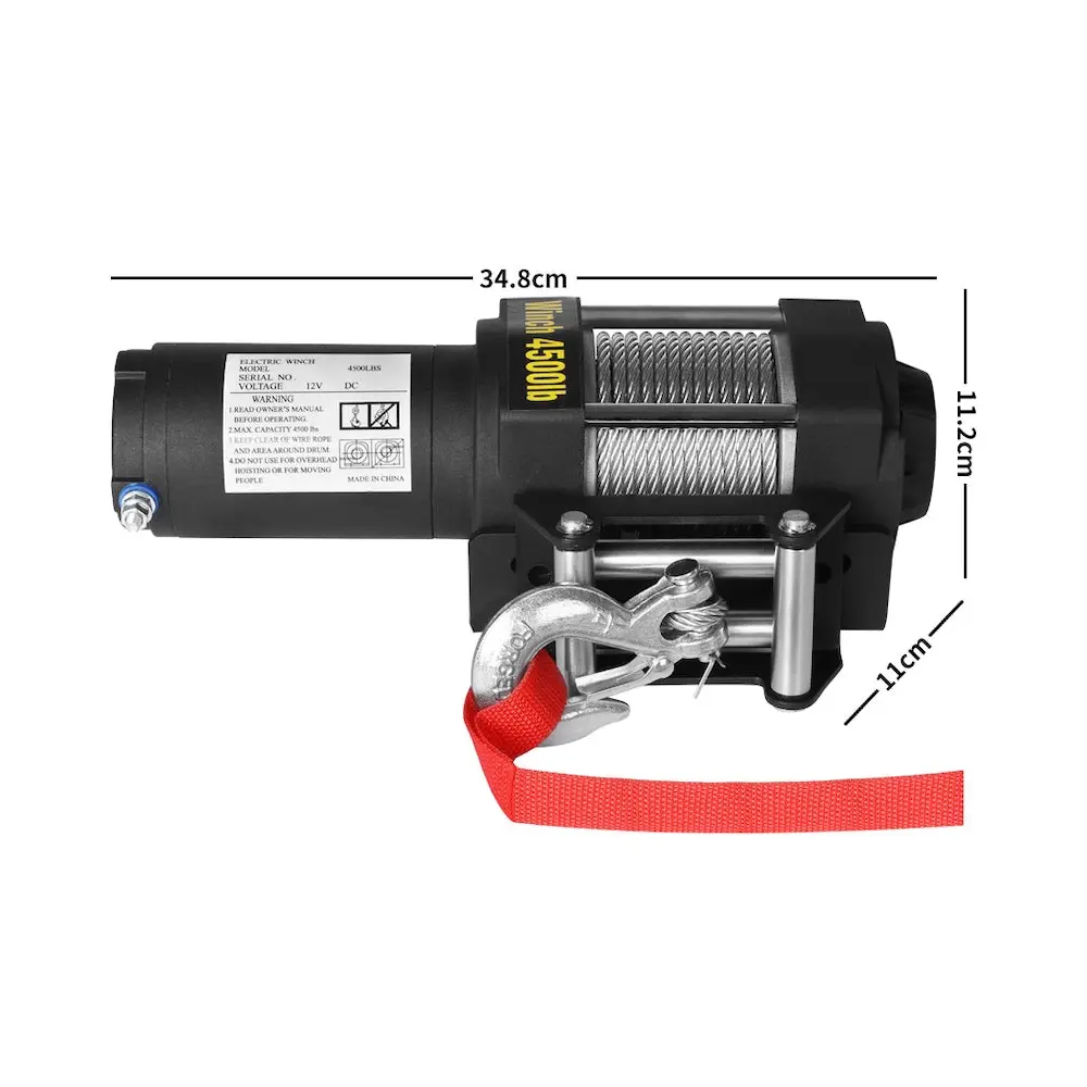 Manan Electric Winch 4500LBS 12V Car ATV 4WD Boat Recovery Remote Steel Cable 5 Manan Electric Winch 4500LBS 12V Car ATV 4WD Boat Recovery Remote Steel Cable - Image 3