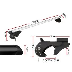Giantz Universal Car Roof Rack 1200mm Cross Bars Aluminium Silver Adjustable Car 90kgs Load Carrier -Carbon Offroad Sales 9nyg4QliOPx kuey 2eROZUOQ