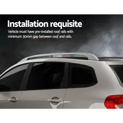 Giantz Universal Car Roof Rack 1200mm Cross Bars Aluminium Silver Adjustable Car 90kgs Load Carrier -Carbon Offroad Sales Cqzb1K7AIZ LZdvZBhMc3FY50 2