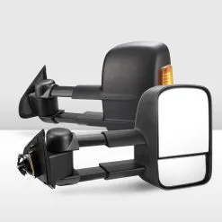 San Hima Extendable Towing Mirrors For Nissan Navara D23 NP300 2015-Current Black