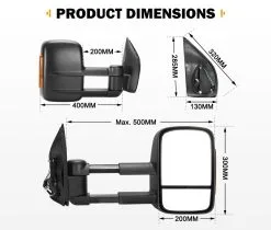 San Hima Pair Extendable Towing Mirrors For Nissan Navara D40/550 2005-2015 -Carbon Offroad Sales DlvwtBz ippxC jbrDYxbkZhg
