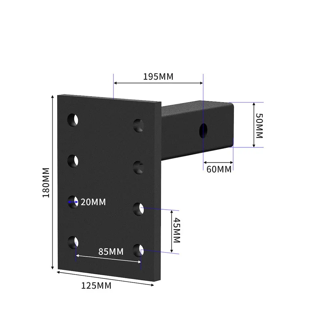 Manan Pintle Hitch Hook Tow Ball Mount Adjustable Trailer Towing Receiver 8 Tons 5 Manan Pintle Hitch Hook Tow Ball Mount Adjustable Trailer Towing Receiver 8 Tons - Image 3