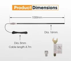 San Hima UHF Antenna 1030mm 6.6DBI -Carbon Offroad Sales GxlEof4of694jVuCGD5NUdCBE