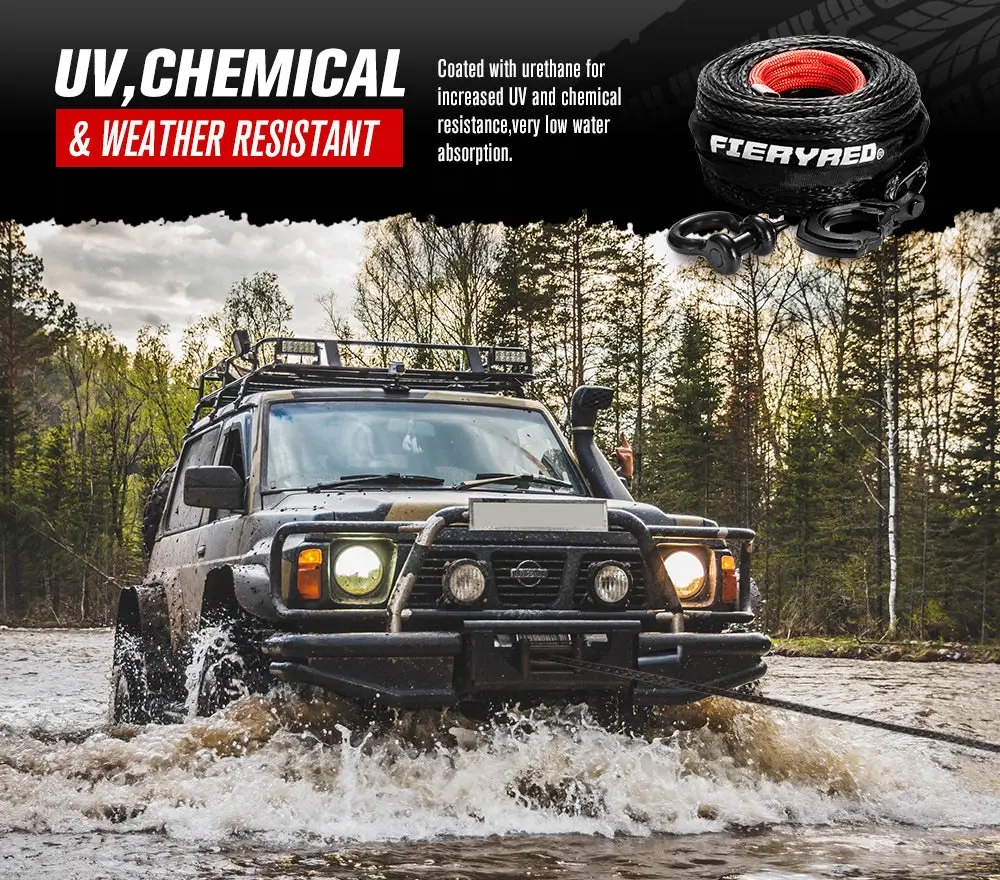 FIERYRED 10MM X 30M Synthetic Winch Rope 8 FIERYRED 10MM X 30M Synthetic Winch Rope - Image 6