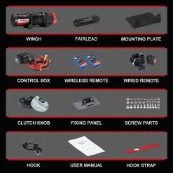 Fieryred Electric Winch 12V 5500LBS Synthetic Rope Wireless Remotes ATV UTV Boat 20 Fieryred Electric Winch 12V 5500LBS Synthetic Rope Wireless Remotes ATV UTV Boat -Carbon Offroad Sales IZB0s3pGvlJIR7ELRQacPHufw