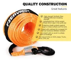 FIERYRED Winch Rope 10Mm X 30M Synthetic Rope -Carbon Offroad Sales JV3wnS3WmhtxbPvMcHXa tL40