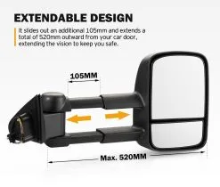 San Hima Extendable Towing Mirrors For Jeep Grand Cherokee 2010-ON -Carbon Offroad Sales JZMWP8pXwWIh4ATJD9M5w1VA