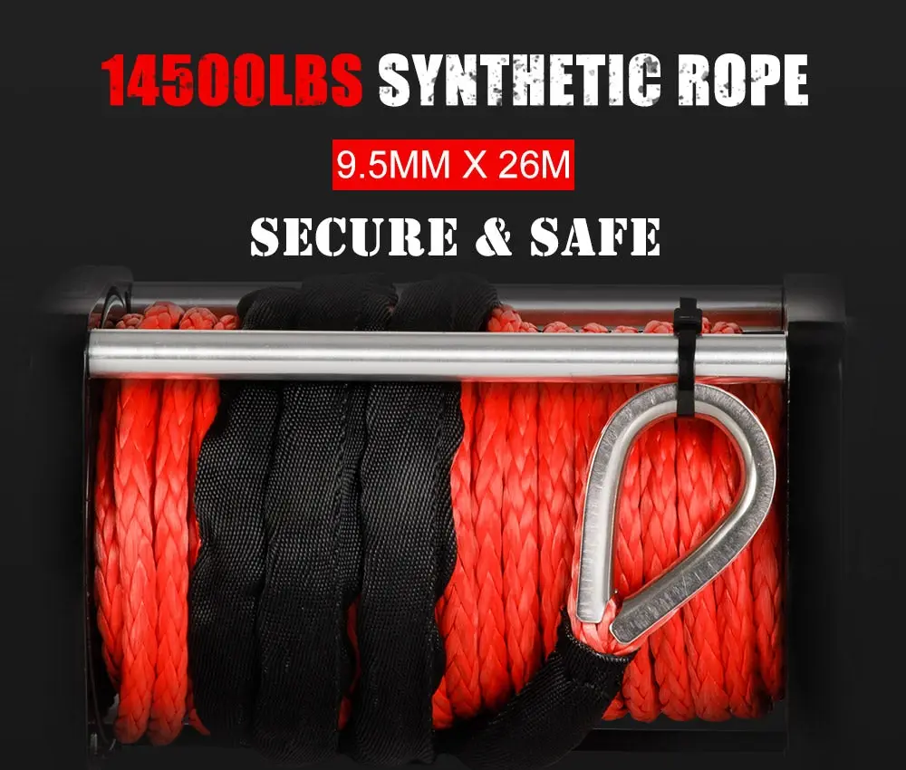FIERYRED Wireless 14500LBS 12V Electric Winch Synthetic Rope 10 FIERYRED Wireless 14500LBS 12V Electric Winch Synthetic Rope - Image 8