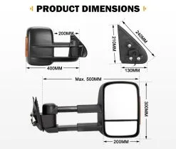San Hima Pair Extendable Towing Mirrors For Toyota HILUX 2015-ON Black Pair -Carbon Offroad Sales KIqHhTRx7DNiOtXOItzvzAgUU