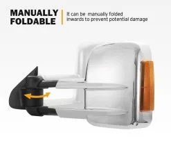 San Hima Extendable Towing Mirrors Fit Nissan Navara D23 NP300 2015-On Chrome -Carbon Offroad Sales LlmPXstvLLFER6NQomtLLLUSA