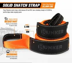 Bunker Indust 9Mx22MM Recovery Rope Tow Strap + 7PC Recovery Kit Off Road Gear 4x4 -Carbon Offroad Sales NSt45H00SipBGFRTYNGOXfnko