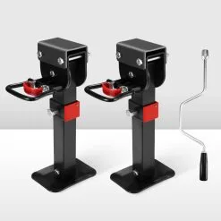 San Hima 2x 400mm Corner Legs Drop Down W/Handle Steel Base 1200LBS