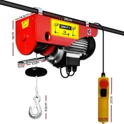 Giantz Electric Hoist Winch Crane 300/600KG Rope Tool Remote Chain Lifting Cable -Carbon Offroad Sales Naz7bA3 ZSMppEegfinDP f Q