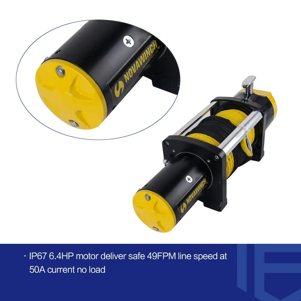 Novawinch Pro Series Pro12500 12500lb Electric Winch With Synthetic Rope Dc 12v For 4x4 Off Road 5 Novawinch Pro Series Pro12500 12500lb Electric Winch With Synthetic Rope Dc 12v For 4x4 Off Road - Image 3