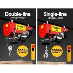 Giantz Electric Hoist Winch Crane 300/600KG Rope Tool Remote Chain Lifting Cable -Carbon Offroad Sales Qmy1tWMrfNR5 T0QOCQLthA