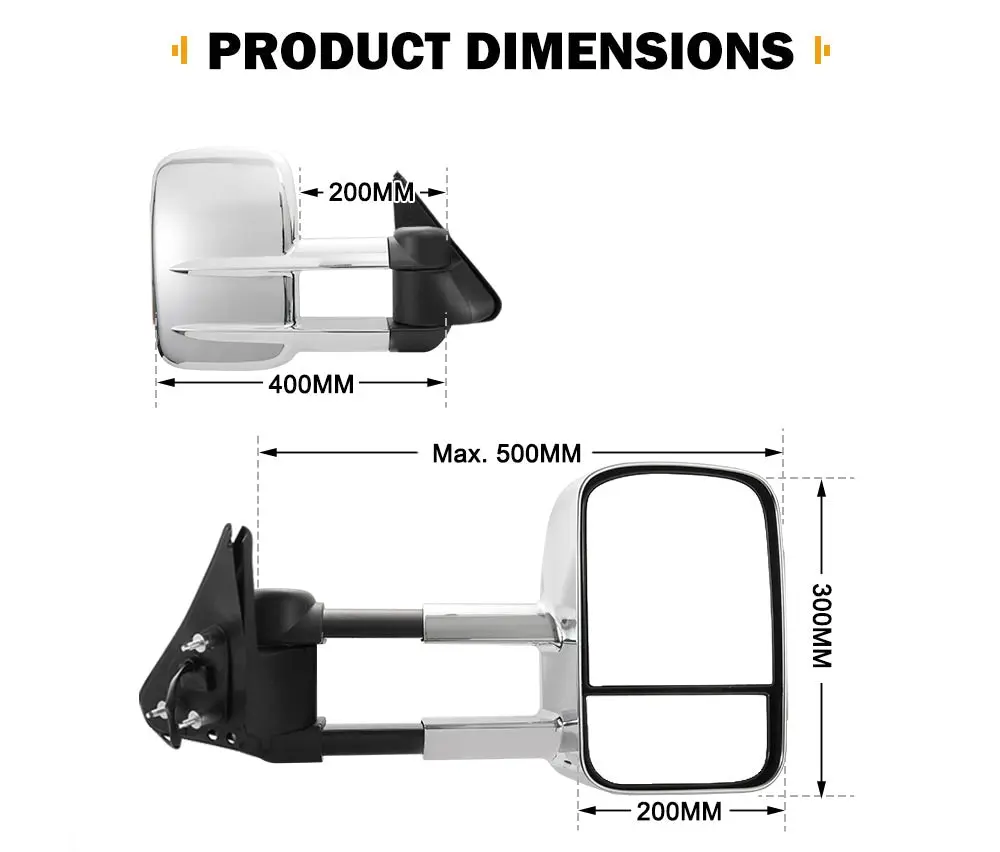 San Hima Pair Extendable Towing Mirrors For Nissan Patrol GU Y61 1997- 2016 12 San Hima Pair Extendable Towing Mirrors For Nissan Patrol GU Y61 1997- 2016 - Image 10
