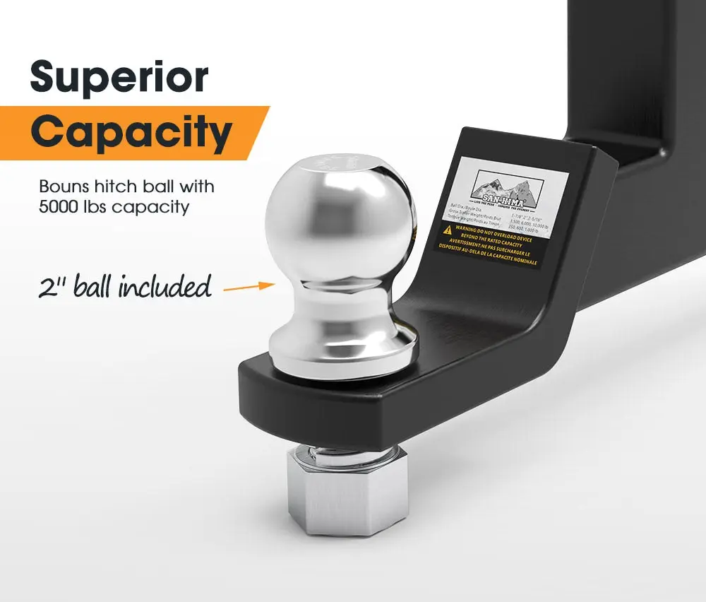 San Hima Dual Hitch Ball Mount Tow Bar Trailer 4WD Car Bike Rack Boat 5 San Hima Dual Hitch Ball Mount Tow Bar Trailer 4WD Car Bike Rack Boat - Image 3