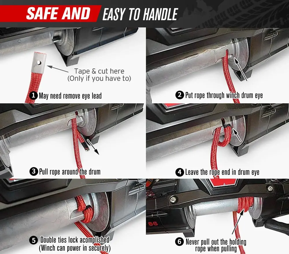 FIERYRED 10MM X 30M Synthetic Winch Rope 10 FIERYRED 10MM X 30M Synthetic Winch Rope - Image 8