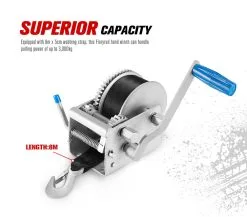 Fieryred Hand Winch 3000kg/6615lbs 3 Speed 8m Webbing Strap Car Boat -Carbon Offroad Sales UYZBJ 4VSs Pb7yrpN06H 77U