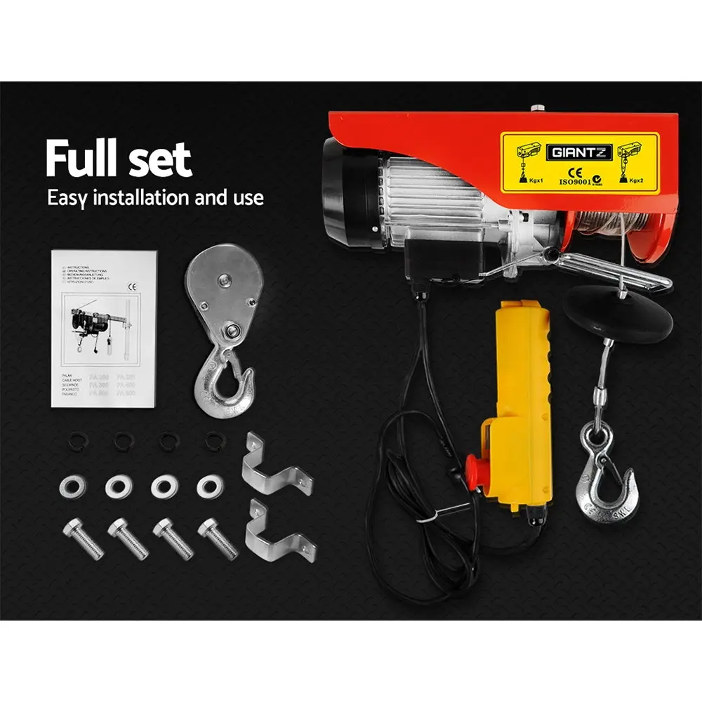 Giantz Electric Hoist Winch 125/250KG Rope Tool Remote Chain Lifting Cable 18M 9 Giantz Electric Hoist Winch 125/250KG Rope Tool Remote Chain Lifting Cable 18M - Image 7