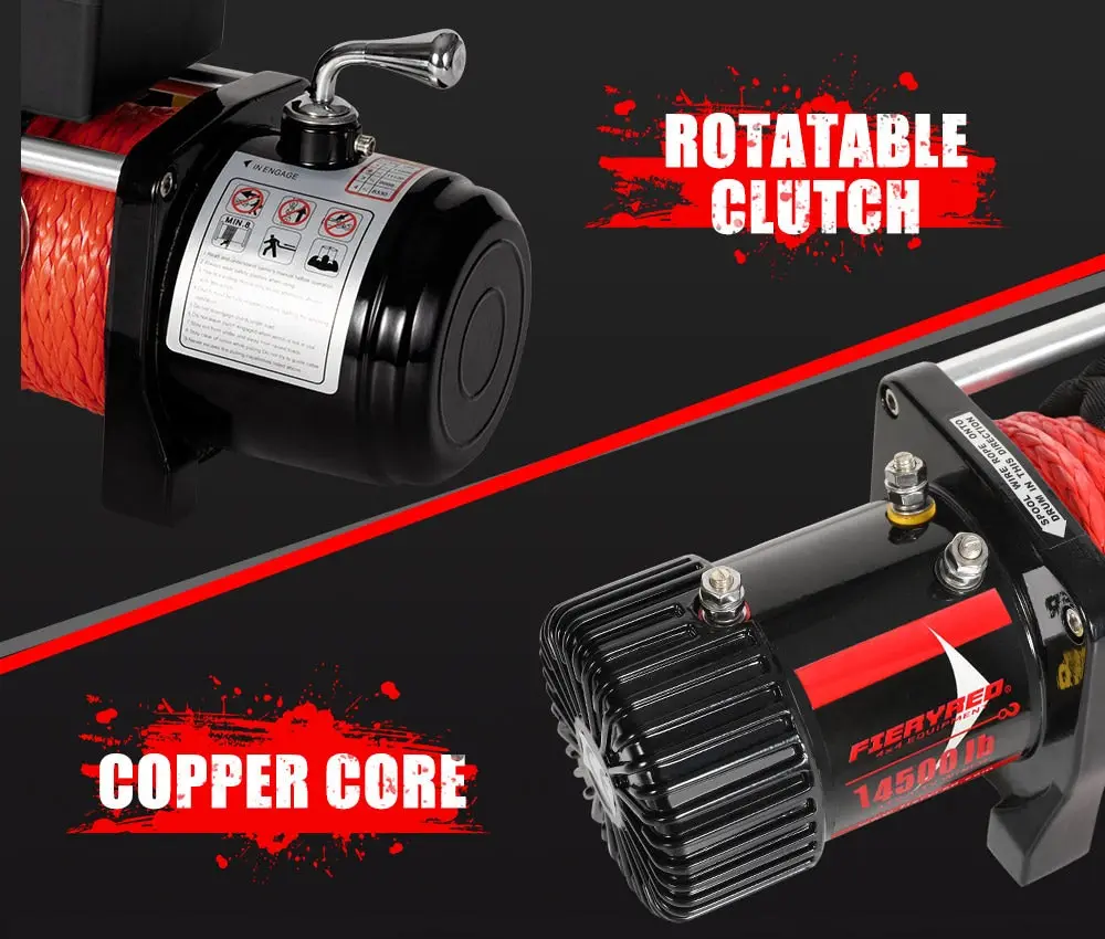 FIERYRED Wireless 14500LBS 12V Electric Winch Synthetic Rope 7 FIERYRED Wireless 14500LBS 12V Electric Winch Synthetic Rope - Image 5