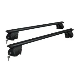 Giantz Universal Adjustable Black Car Roof Rack Aluminium Cross Bars 135cm Upgraded Holder 90kgs Load Carrier