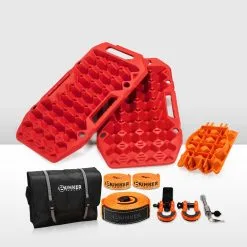 Bunker Indust Recovery Tracks Sand Track 15T Red + 7PCS Recovery Kit
