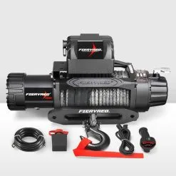 FIERYRED 12V 13000LBS Electric Winch Synthetic Rope