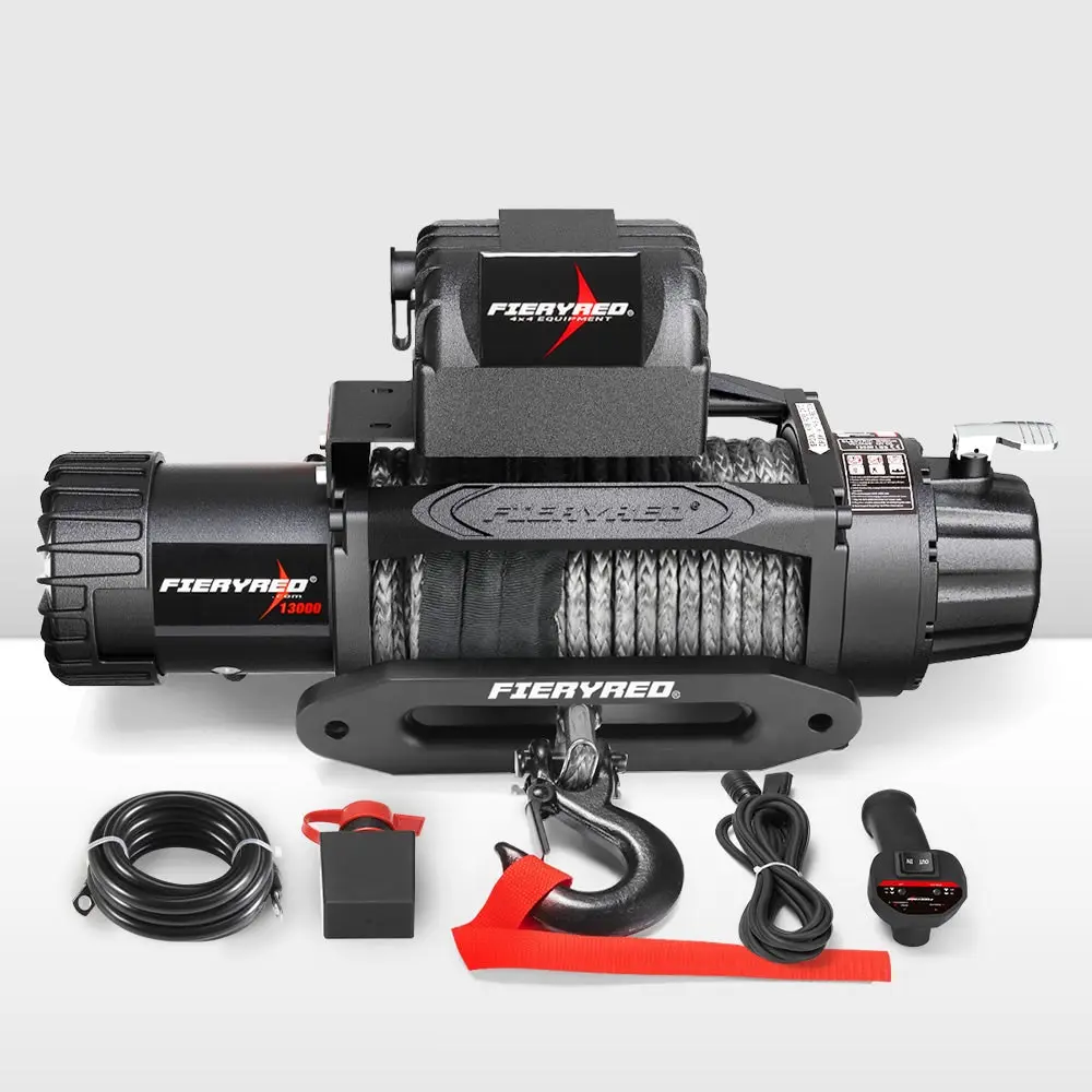FIERYRED 12V 13000LBS Electric Winch Synthetic Rope 3 FIERYRED 12V 13000LBS Electric Winch Synthetic Rope