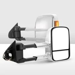 San Hima Extendable Towing Mirrors Fit Nissan Navara D23 NP300 2015-On Chrome