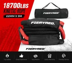 Fieryred Recovery Kit Tow Rope 22mm X 9m Soft Shackle 15T Snatch Block -Carbon Offroad Sales a7QnmsQR6Eb6nYumMqslatpbQ 1