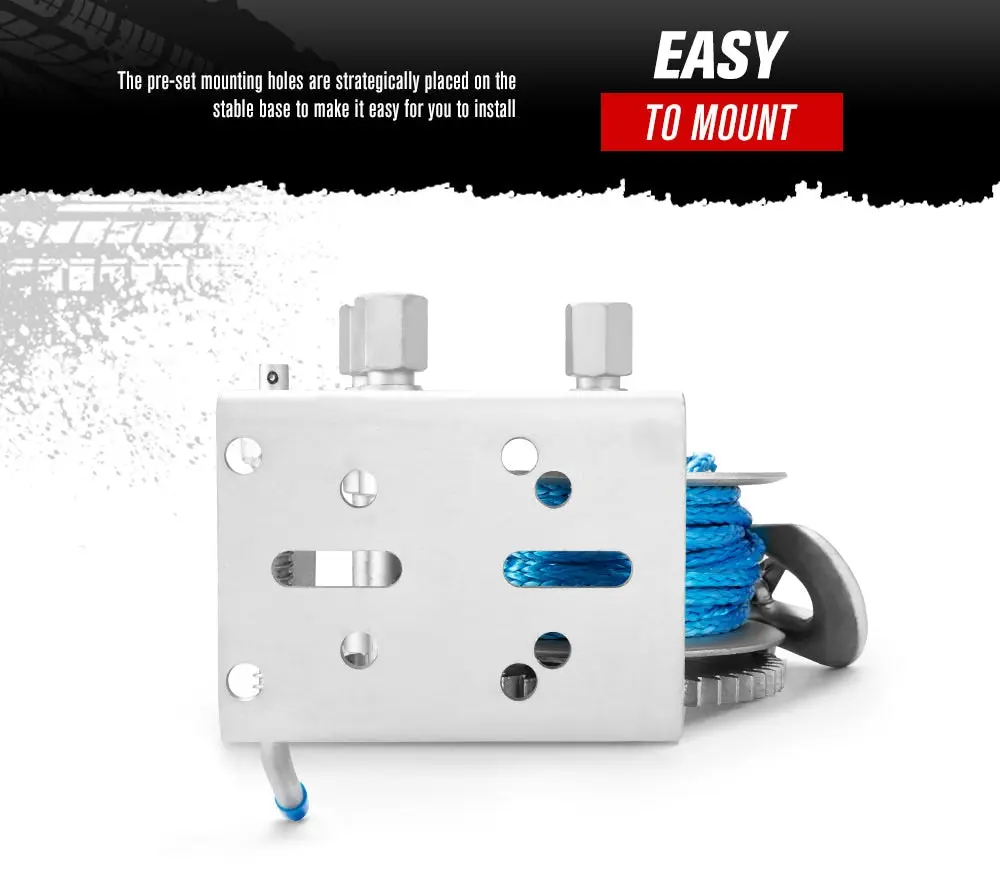 Fieryred Hand Winch 2000Kg/4410Lbs 3 Speed Dyneema Rope Manual Car 9 Fieryred Hand Winch 2000Kg/4410Lbs 3 Speed Dyneema Rope Manual Car - Image 7