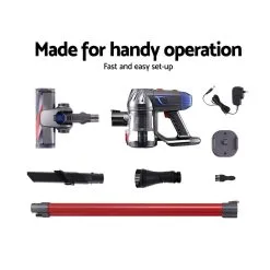 Devanti Cordless Handheld Vacuum Cleaner Stick Handstick Bagless Car 2-Speed LED Headlight (Red) -Carbon Offroad Sales cVrTeiVtnfcoVTwxv9vRtLD2Y