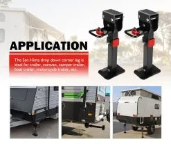 San Hima 2x 400mm Corner Legs Drop Down W/Handle Steel Base 1200LBS -Carbon Offroad Sales d690JMC75gSHTfkq2Hlv5MK0w 1