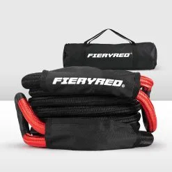 FIERYRED 22mm X 9m Kinetic Rope 18700LBS Recovery Dyneema Tow Bubba Offroad Winch