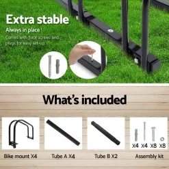 Giantz 1-4 Bike Floor Parking Rack Instant Storage Stand Bicycle Cycling Portable Racks Black -Carbon Offroad Sales eCdZVf3q ptRChaI5BjauITlI