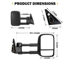 San Hima Pair Extendable Towing Mirrors Fit Toyota Landcruiser 100 Series 1998-2007 Black -Carbon Offroad Sales glGP6rjDeqOaO554kgvpql81o
