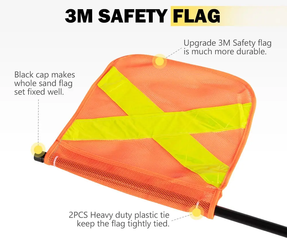San Hima 3x1M 4WD Recovery Sand Flag Safety Flag Quick Connector 9 San Hima 3x1M 4WD Recovery Sand Flag Safety Flag Quick Connector - Image 7