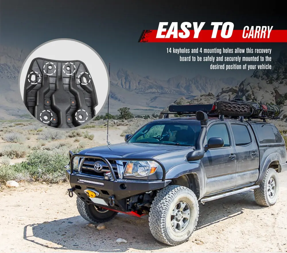 Fieryred Recovery Tracks 15 Tons Black + Mounting Pins Truck Roof Rack 8 Fieryred Recovery Tracks 15 Tons Black + Mounting Pins Truck Roof Rack - Image 6