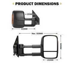 San Hima Pair Extendable Towing Mirrors For Toyota Landcruiser 200 Series 2007-2021 With Indicator -Carbon Offroad Sales lnynNmACQbnS7G3pinIV4L0M8