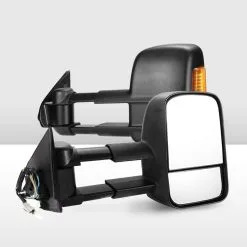 San Hima Pair Extendable Towing Mirrors For Holden Rodeo 2003-2008 Black