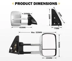 San Hima Pair Extendable Towing Mirrors For Toyota Prado 120 Series 2002-2009 -Carbon Offroad Sales pPUYIGTFpi6Dm39i71VsDh0hg