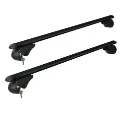 Giantz Universal Car Roof Rack 1200mm Cross Bars Aluminium Black Adjustable 90kgs Load Carrier