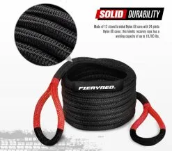 FIERYRED 22mm X 6m Kinetic Rope 18700LBS Recovery Dyneema Tow Bubba Winch 4WD Offroad -Carbon Offroad Sales qWeWPIjNIkKrd ifj02F9 HRE
