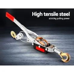 Giantz 4 Ton Hand Winch Puller Hooks 4x4 4WD Trailer Truck Come-along Hoist -Carbon Offroad Sales rJiqQFluf YlobYp4 0wY65Yg