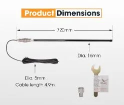 San Hima UHF Antenna 5DB Fibreglass CB 720mm -Carbon Offroad Sales rc8Hwm26xVi9Rg4GWddRFMe4c