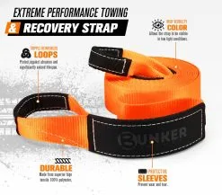 Bunker Indust 22MMx6M Recovery Rope Tow Strap + 7PC Recovery Kit Off Road Gear 4x4 Snow Mud -Carbon Offroad Sales sS FFqxmkYCTVhwj 4JDia4v4 3